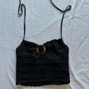 SHEIN Black Lace Camisole with Ring Detail